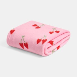 OHS Cherry Print Ultra Soft Throw - Pink - thumbnail 3