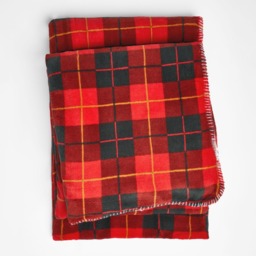 OHS Large Tartan Sherpa Flannel Fleece Throw Blanket, Check Red - 130 x 160cm - thumbnail 2