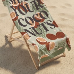 OHS Shake Your Coconuts Slogan Beach Towel - Green - thumbnail 2