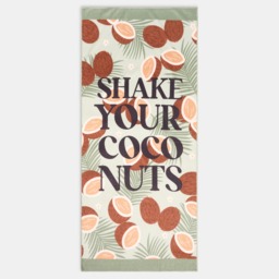 OHS Shake Your Coconuts Slogan Beach Towel - Green - thumbnail 3