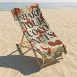 OHS Shake Your Coconuts Slogan Beach Towel - Green - thumbnail 1
