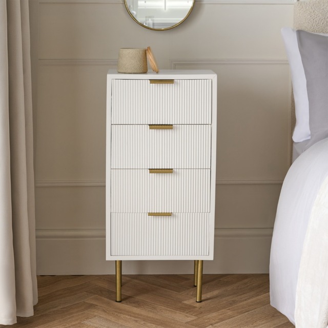 OHS Ribbed 4-Drawer Unit - White - image 1