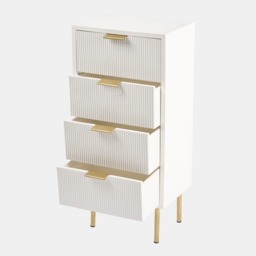 OHS Ribbed 4-Drawer Unit - White - thumbnail 5