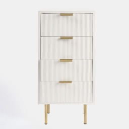 OHS Ribbed 4-Drawer Unit - White - thumbnail 4