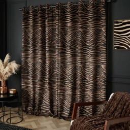 OHS Zebra Print Eyelet Blackout Curtain, Black - 66 x 72in - thumbnail 2