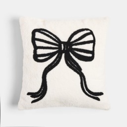 OHS Tufted Bow Cushion - Monochrome - thumbnail 2