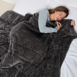 OHS Waffle Fleece Weighted Blanket, Charcoal - 8kg - thumbnail 3