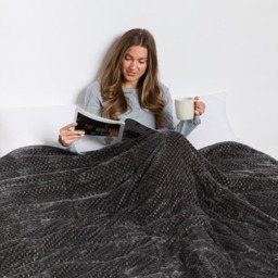 OHS Waffle Fleece Weighted Blanket, Charcoal - 8kg - thumbnail 2