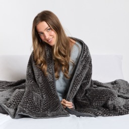 OHS Waffle Fleece Weighted Blanket, Charcoal - 8kg