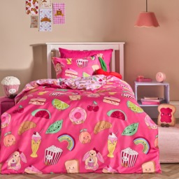 OHS Sweetie Pies Print Duvet Cover Set, Magenta - Double - thumbnail 1