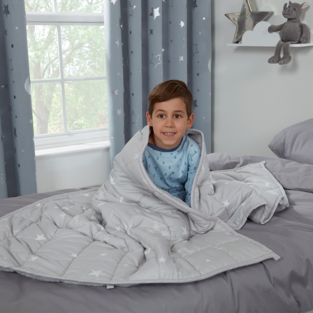 OHS Kids Star Teddy Fleece Weighted Blanket, Silver Grey - 3kg - image 1