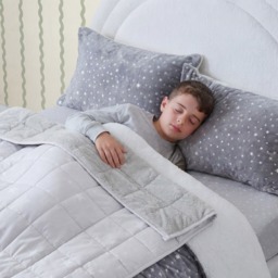 OHS Kids Star Teddy Fleece Weighted Blanket, Silver Grey - 3kg - thumbnail 2