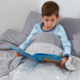 OHS Kids Star Teddy Fleece Weighted Blanket, Silver Grey - 3kg - thumbnail 3