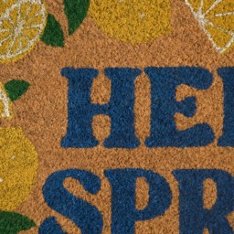 OHS Lemon Print Coir Mat - Natural/Lemon - thumbnail 5