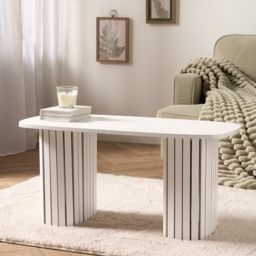 OHS Madison Ribbed Coffee Table - Cream - thumbnail 1