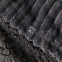 OHS Ribbed Fleece Duvet Cover Set, Charcoal - Double - thumbnail 4