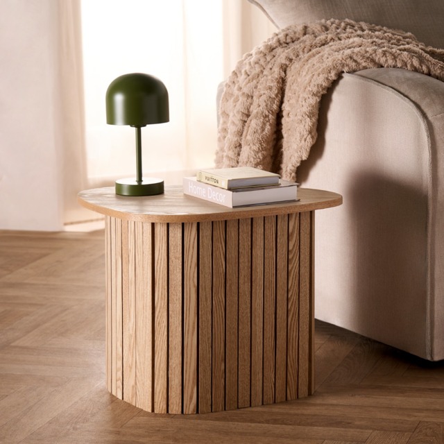 OHS Madison Ribbed Side Table - Light Wood - image 1