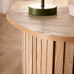 OHS Madison Ribbed Side Table - Light Wood - thumbnail 2