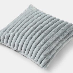 OHS Faux Fur Thick Ribbed Cushion Covers - Grey - thumbnail 4