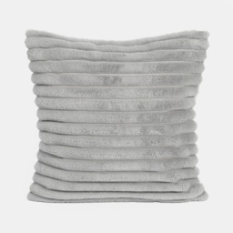 OHS Faux Fur Thick Ribbed Cushion Covers - Grey - thumbnail 5