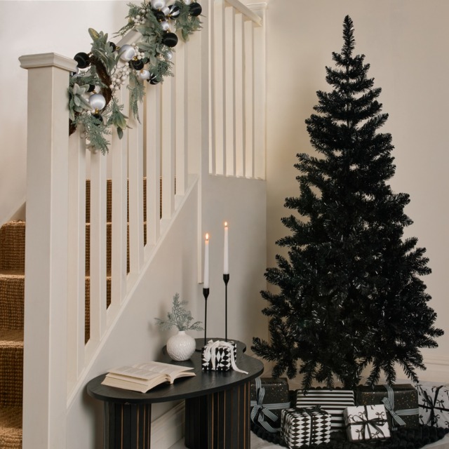 OHS Artificial Halloween / Christmas Tree, Black - 6ft - image 1
