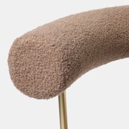 OHS Boucle Dining Chair - Mink/Gold - thumbnail 4