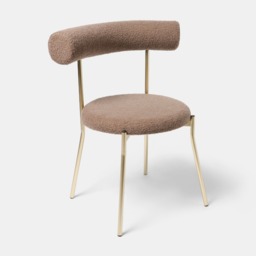 OHS Boucle Dining Chair - Mink/Gold - thumbnail 2