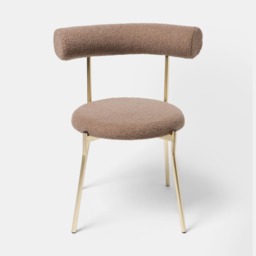 OHS Boucle Dining Chair - Mink/Gold - thumbnail 3
