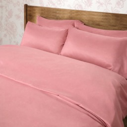 OHS Plain Duvet Cover Set, Dusky Pink - Double - thumbnail 2