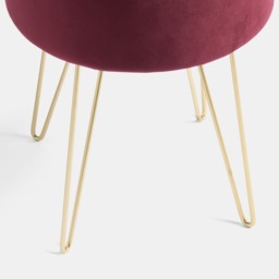 OHS Matte Velvet Hairpin Stool - Dark Berry - thumbnail 5