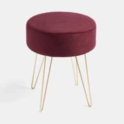 OHS Matte Velvet Hairpin Stool - Dark Berry - thumbnail 3