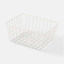 OHS Multipurpose Metal Wire Storage Basket, Cream - 2 Pack - thumbnail 3