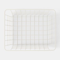 OHS Multipurpose Metal Wire Storage Basket, Cream - 2 Pack - thumbnail 5