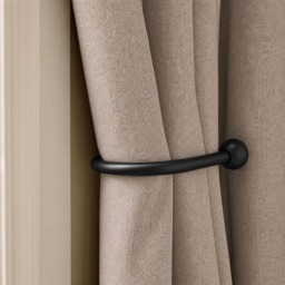 OHS 2 Pack Curtain Rod Tie Backs - Black