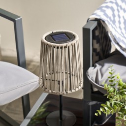 OHS Solar Rattan Table Lamp - Grey - thumbnail 3