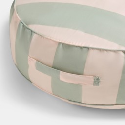 OHS Indoor/Outdoor Stripe Print Round Filled Cushion - Sage/Cream - thumbnail 5