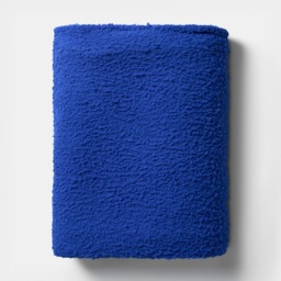 OHS Teddy Fleece Throw, Cobalt Blue - 125 x 150cm - thumbnail 5