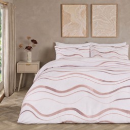 OHS Wave Duvet Cover Set, Natural - King