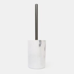 OHS 4-Piece Marble Ribbed Bathroom Accessories Set - Grey/White - thumbnail 5