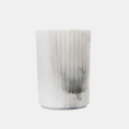 OHS 4-Piece Marble Ribbed Bathroom Accessories Set - Grey/White - thumbnail 4