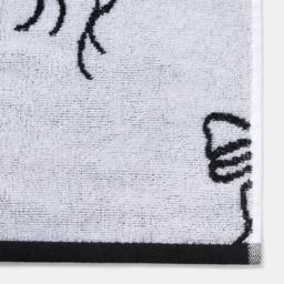 OHS 100% Cotton Bow Print Hand Towel - Monochrome - thumbnail 5