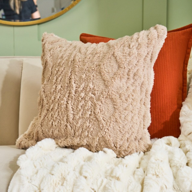 OHS Cable Knit Cushion Covers, Natural - 45 x 45cm - image 1