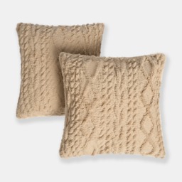 OHS Cable Knit Cushion Covers, Natural - 45 x 45cm - thumbnail 3