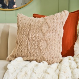 OHS Cable Knit Cushion Covers, Natural - 45 x 45cm - thumbnail 1