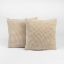 OHS 2 Pack Waffle Fleece Cushion Covers, Mink - 45 x 45 cm - thumbnail 2