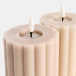 OHS LED Ribbed Candles, Cream/Natural - 2 Pack - thumbnail 4