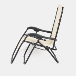 OHS 2 Pack Zero Gravity Sun Lounging Garden Chairs - Cream - thumbnail 5