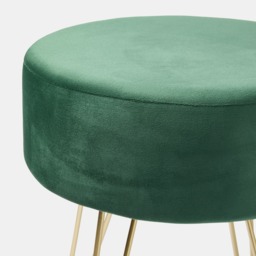 OHS Matte Velvet Hairpin Stool - Deep Forest Green - thumbnail 3