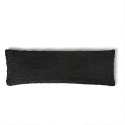OHS Cable Knit Bolster Pillow - Black