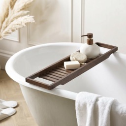 OHS Bamboo Bath Rack - Dark Wood - thumbnail 1